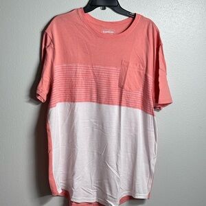 Express‎ Men Casual Orange/White T-shirt Size XL